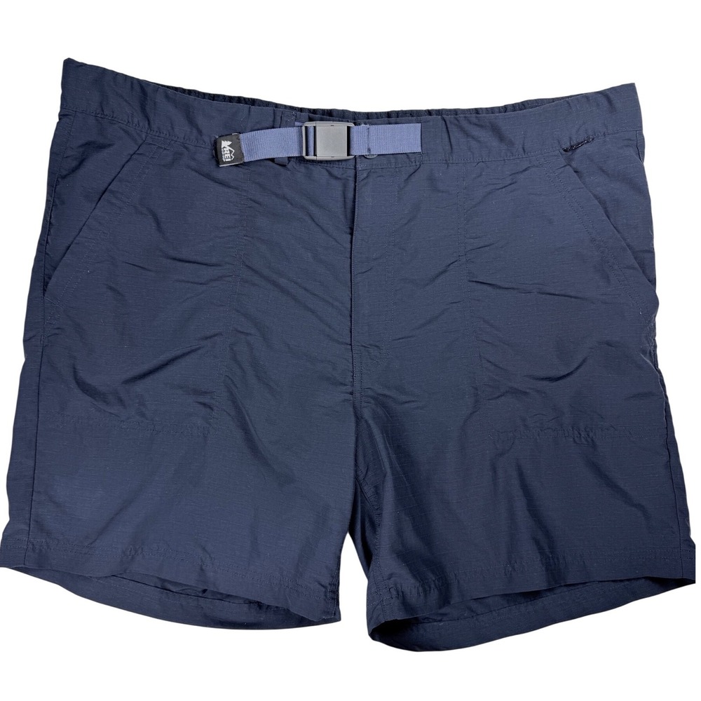 REI Co-op Sahara Mens XL Navy Blue Ripstop Hiking Shorts with Integrated Belt